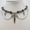 Ethereal Gothic Choker Necklace, y2k necklace, Fairy core necklace, Beaded necklace, Handmade necklace, 90s Vibes - Image 2