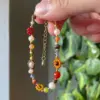 Clementine Bracelet | Fall Flower Bracelet | Handmade Whimsical Beaded Bracelet | Gold Filled Jewelry | Adjustable Gemstone Bracelet - Image 2