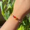 Clementine Bracelet | Fall Flower Bracelet | Handmade Whimsical Beaded Bracelet | Gold Filled Jewelry | Adjustable Gemstone Bracelet