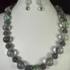 Set/3, Iridescent Metal/Fluorite, Neckpiece Set, Necklace Set, Aqua/Lavender. AA182. - Image 2