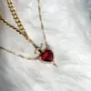 Heart and Sword Necklace - Couple Necklaces - Gold Plated - Image 3