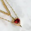 Heart and Sword Necklace - Couple Necklaces - Gold Plated