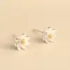 925 Silver Lotus Earring, Silver Lotus Stud Earring, Dainty Stud Earring, Lotus Jewelry, Zen Earring, Buddhda Lotus Earring Gift for Her