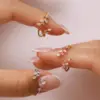 Pastel laurel ring peridot rose quartz leaves leaf adjustable vine ring 18k gold plated Rhodium plated 18k rose gold plated - Image 2