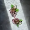 Berries Huggie Hoop Sterling Silver Earrings - Image 2