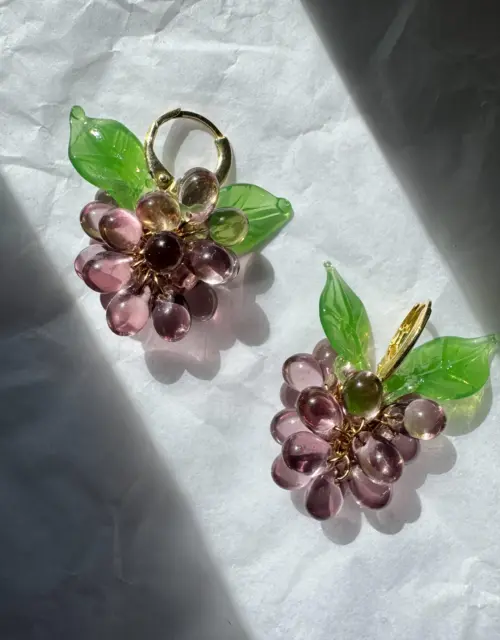 Berries Huggie Hoop Sterling Silver Earrings