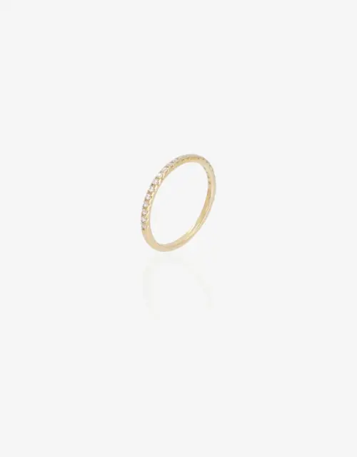 Micro Pave Eternity Diamond Wedding Ring, 1.3 MM